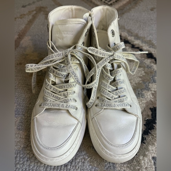Zadig & Voltaire Hi Flash sneakers - pearl white size 37 - Picture 2 of 7